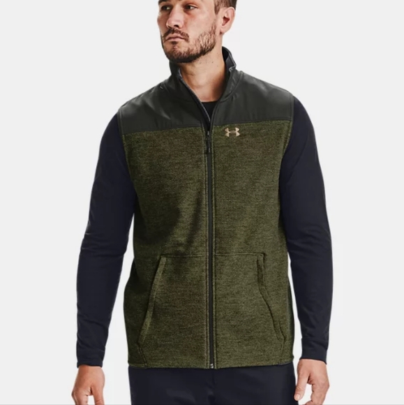 Under Armour Men's Olive and Black Vest - Picture 1 of 6